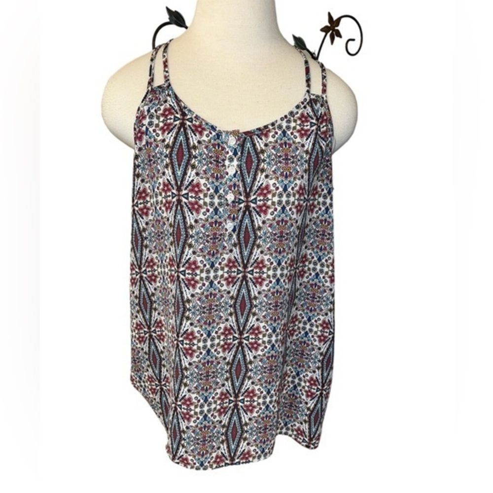Pink rose sleeveless top, Large